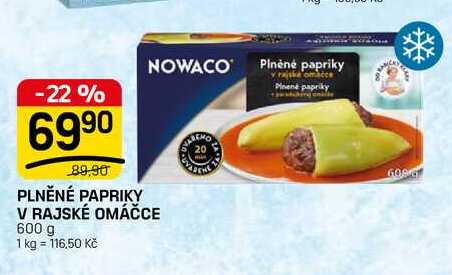 PLNĚNÉ PAPRIKY V RAJSKÉ OMÁČCE 600 g