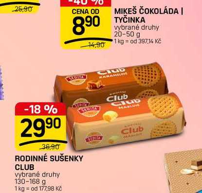 RODINNÉ SUŠENKY CLUB vybrané druhy 130-168 g