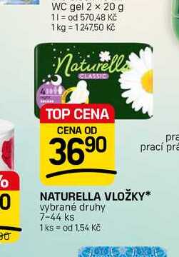 NATURELLA VLOŽKY* vybrané druhy 7-44 ks