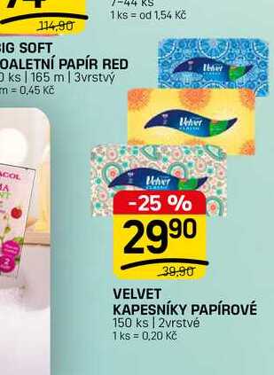 VELVET KAPESNÍKY PAPÍROVÉ 150 ks | 2vrstvé