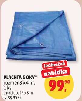 PLACHTA S OKY, rozměr 3x4 m, 1 ks