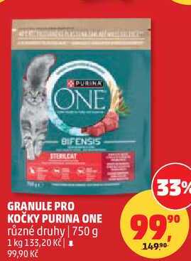 GRANULE PRO KOČKY PURINA ONE různé druhy, 750g