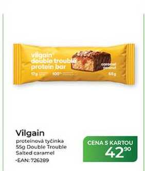 Vilgain proteinová tyčinka 55g Double Trouble Salted caramel 