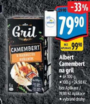 Albert Camembert na gril, 4x 100 g