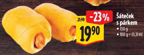 Šáteček s párkem, 130 g