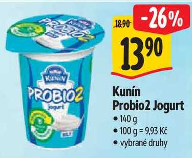 Kunín Probio2 Jogurt, 140 g