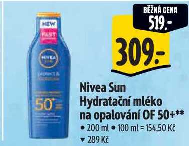 Nivea Sun Hydratační mléko na opalování OF 50+, 200 ml