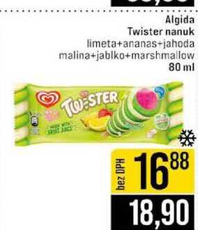 Algida Twister nanuk limeta+ananas+jahoda 80 ml 