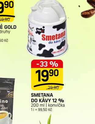 SMETANA DO KÁVY 12% 200 ml v akci