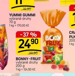 BONNY-FRUIT vybrané druhy 200 g 