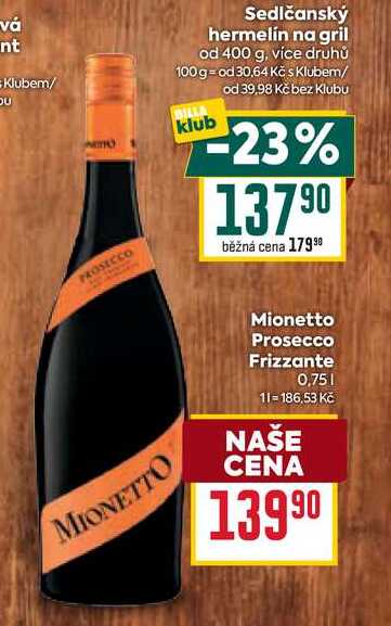 Mionetto Prosecco Frizzante 0,75l 