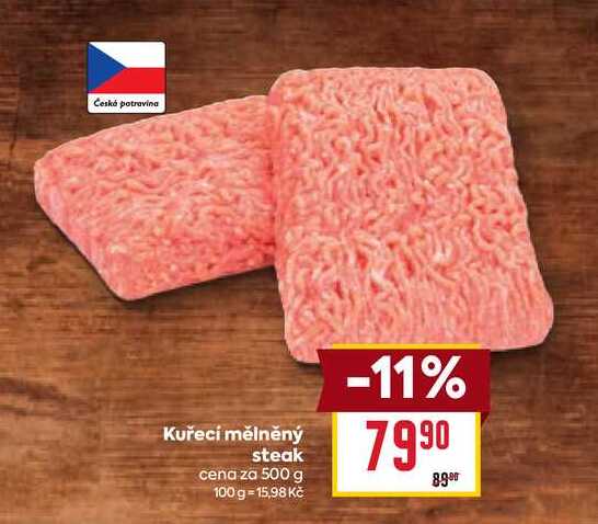 Kuřecí mělněný steak cena za 500 g 