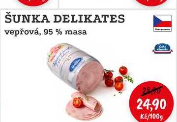 ŠUNKA DELIKATES vepřová, 95 % masa 100g 
