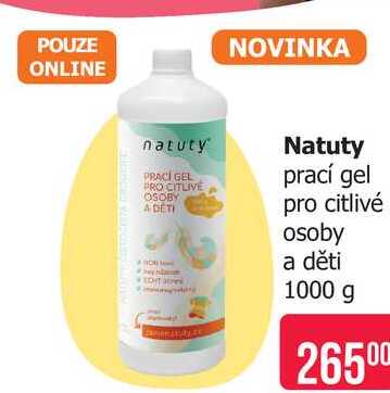 Natuty prací gel pro citlivé osoby a děti 1000 g Teta drogerie