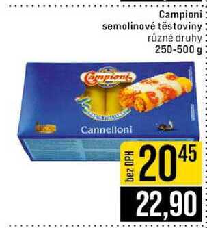 Campioni semolinové těstoviny různé druhy 250-500 g 