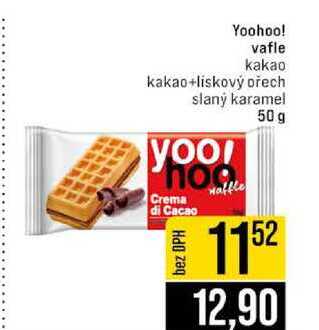 Yoohoo! vafle kakao kakao+liskový ořech slaný karamel 50g