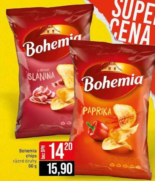 Bohemia chips různé druhy 60 g