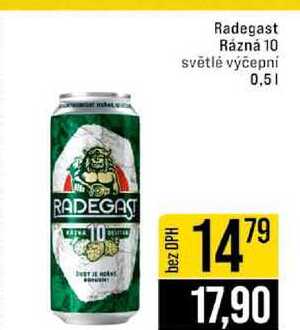 Radegast Rázná 10 světlé výčepní 0,5l