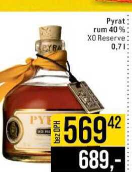 Pyrat rum 40%3 XO Reserve 0,7l