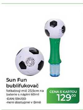 Sun Fun bublifukovač fotbalový míč 23.5cm na baterie s náplni 60ml