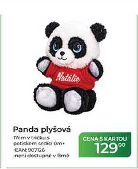 Panda plyšová 17cm v tričku s potiskem sedici Om