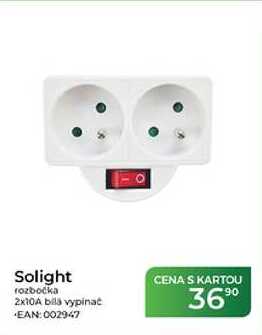 Solight rozbočka 2x10A bila vypinać