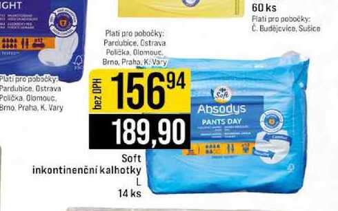 Soft inkontinenční kalhotky L 14 ks 