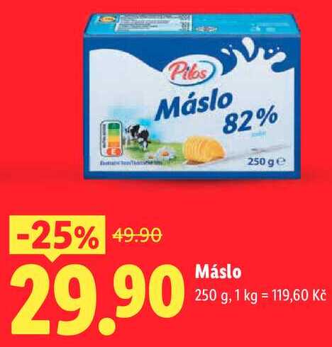 Máslo, 250 g v akci