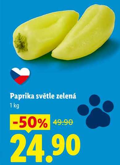 Paprika světle zelená, 1 kg 