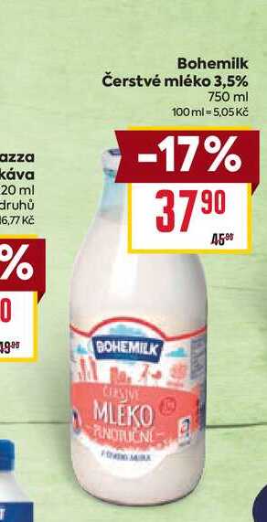 Bohemilk Čerstvé mléko 3,5% 750 ml