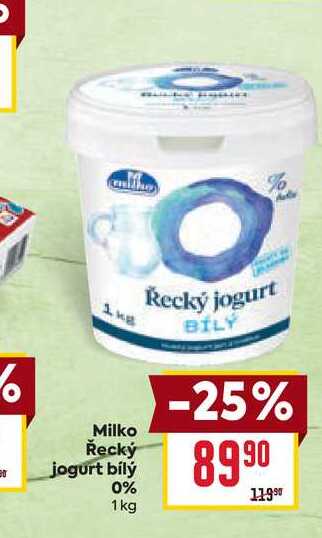 Milko Řecký jogurt bílý 0% 1 kg