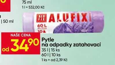 ALUFIX Pytle na odpadky zatahovací 35l 15 ks
