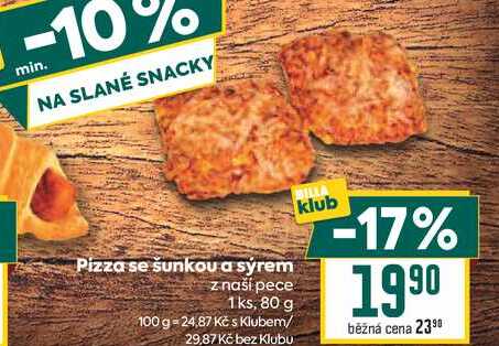 Pizza se šunkou a sýrem z naší pece 1ks, 80 g