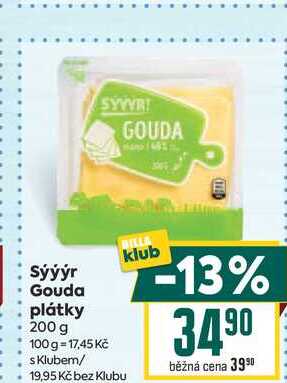 Sýýýr Gouda plátky 200 g 