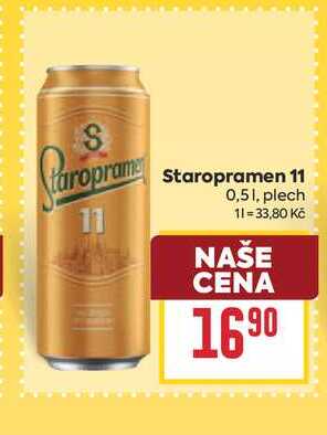 Staropramen 11 0,51, plech