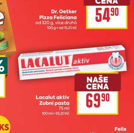 Lacalut aktiv Zubní pasta 75 ml