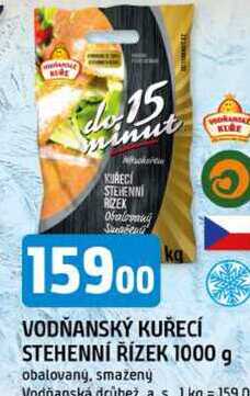 VODŇANSKÝ KUŘECÍ STEHENNÍ ŘÍZEK 1000 g obalovaný, smažený 