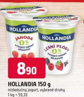 HOLLANDIA 150 g nizkotučny jogurt, vybrané druhy