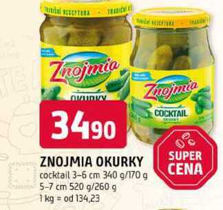 ZNOJMIA OKURKY cocktail 3-6 cm 340 g