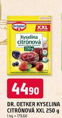 DR. OETKER KYSELINA CITRÓNOVÁ XXL 250 g 
