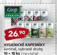 Coop HYGIENICKÉ KAPESNÍKY 4vrstvé, vybrané druhy 10x10 ks