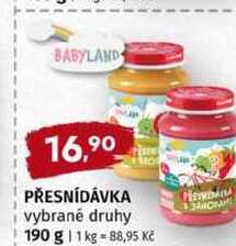 BABYLAND PŘESNÍDÁVKA vybrané druhy 190 g Trefa