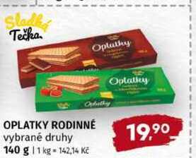 Sladká Tečka OPLATKY RODINNÉ vybrané druhy 140 g
