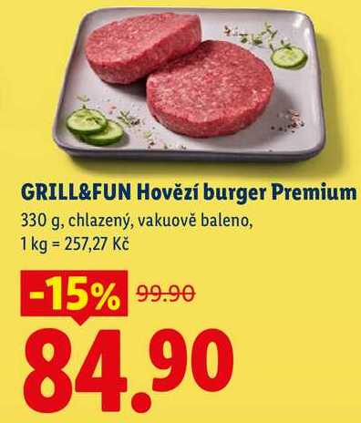 GRILL&FUN Hovězí burger Premium, 330 g