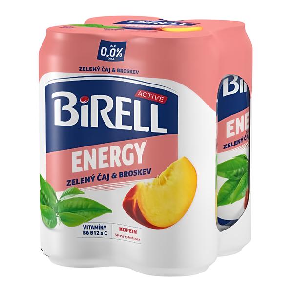 Birell 0.0 Energy Zelený čaj & Broskev nealkoholické pivo s kofeinem 4x0,33l