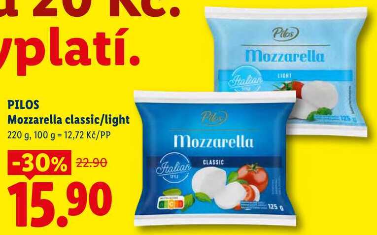 PILOS Mozzarella classic/light, 220 g