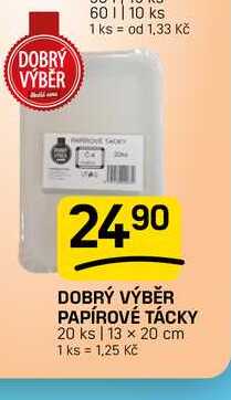 DOBRÝ VÝBĚR PAPÍROVÉ TÁCKY 20 ks 13 x 20 cm