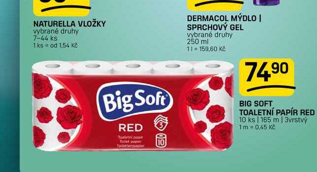BIG SOFT TOALETNÍ PAPÍR RED 10 ks 