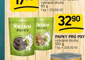 PAPKY PRO PSY vybrané druhy 100 g