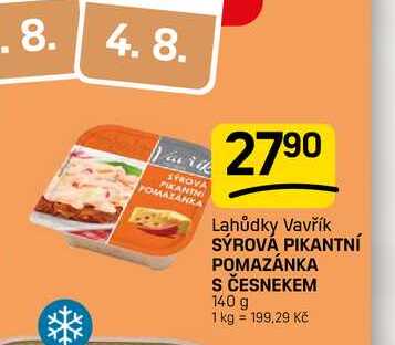 SÝROVÁ PIKANTNÍ POMAZÁNKA S ČESNEKEM 140 g